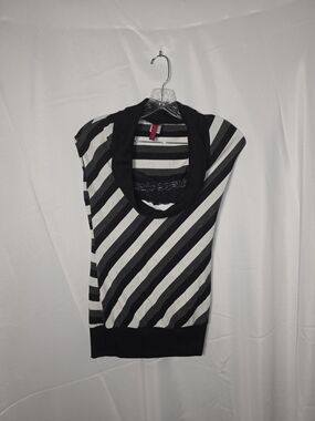 Simply Vera Vera Wang Black & White Striped Cowl Neck Sweater